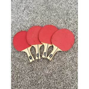 SET OF 4 STIGA PING PONG PADDLES BLACK RED SOFT TOUCH PRO TABLE TENNIS VINTAGE
